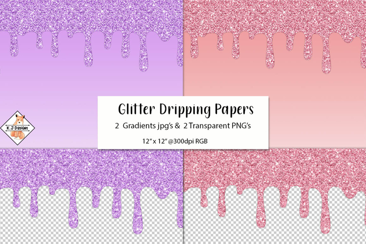 Glitter Dripping Papers #3| Digital Papers