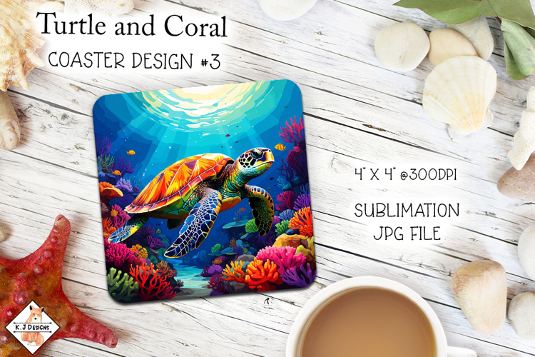 Turtle Coaster Design #3 Sublimation