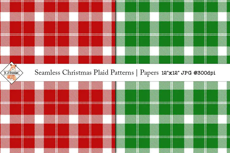 Seamless Christmas Plaid Papers | Patterns