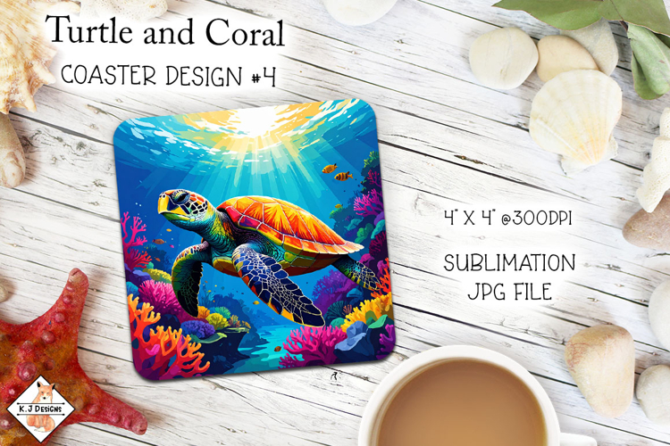Turtle Coaster Design #4 Sublimation