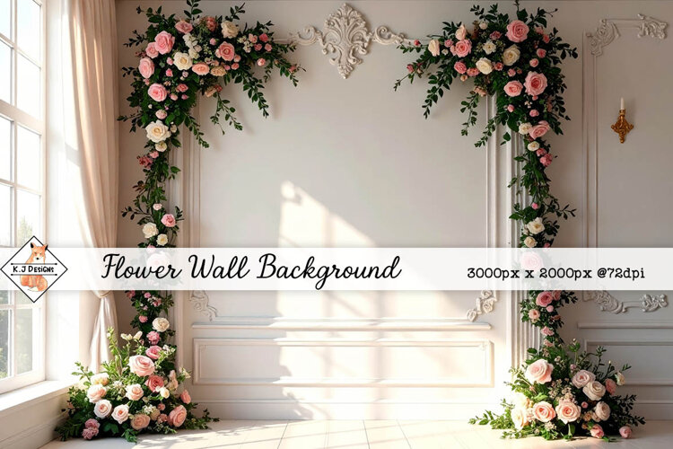 Flower Wall Background | Wedding example image 1