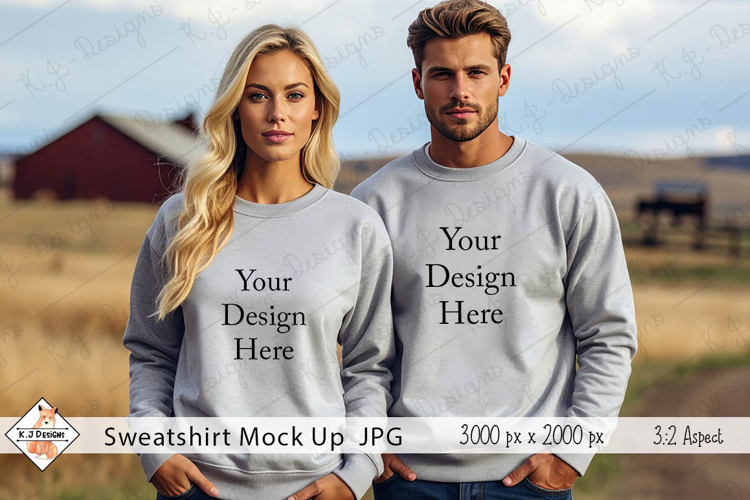 Country Sweat Shirt Mock Up Photo JPG | Background example image 1