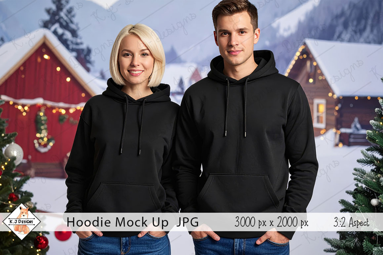Christmas Man & Ladies Hoodie mock up jpg
