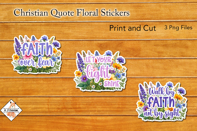 Christian Quote Floral Stickers | Print and Cut
