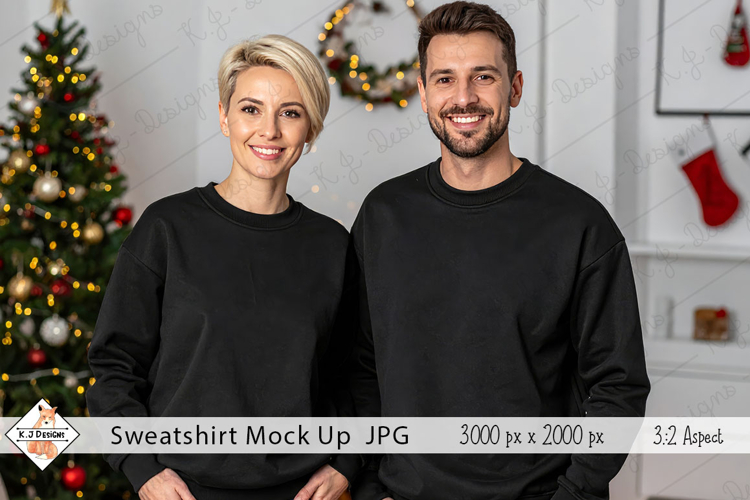 Christmas Man & Ladies Sweatshirt mock up jpg