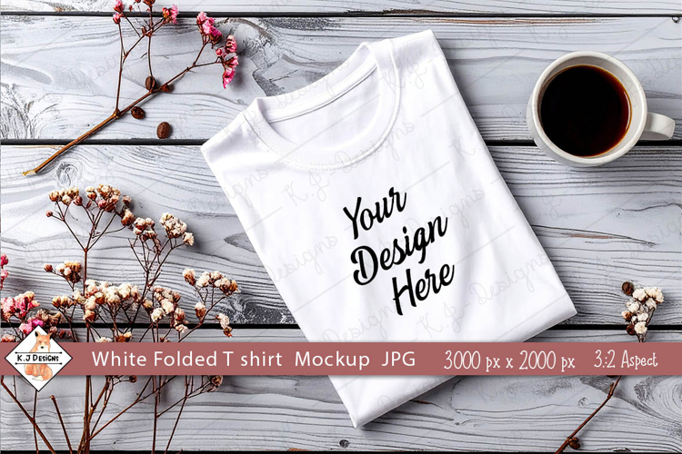 White Folded T Shirt Mockup Photo JPG | Background