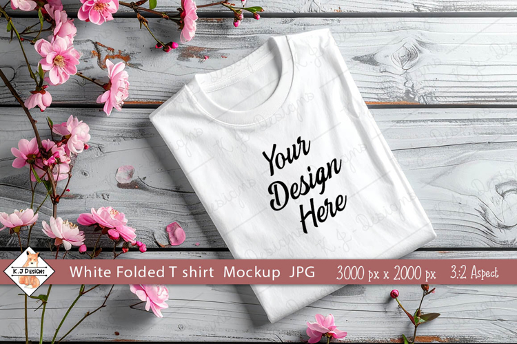 White Folded T Shirt Mockup Photo JPG | Background
