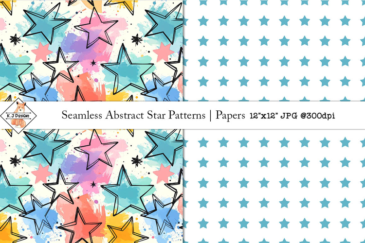 Seamless Abstract Star Patterns | Digital Papers