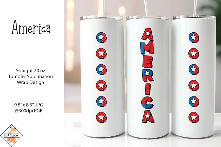 America Tumbler Sublimation Design | Patriotic