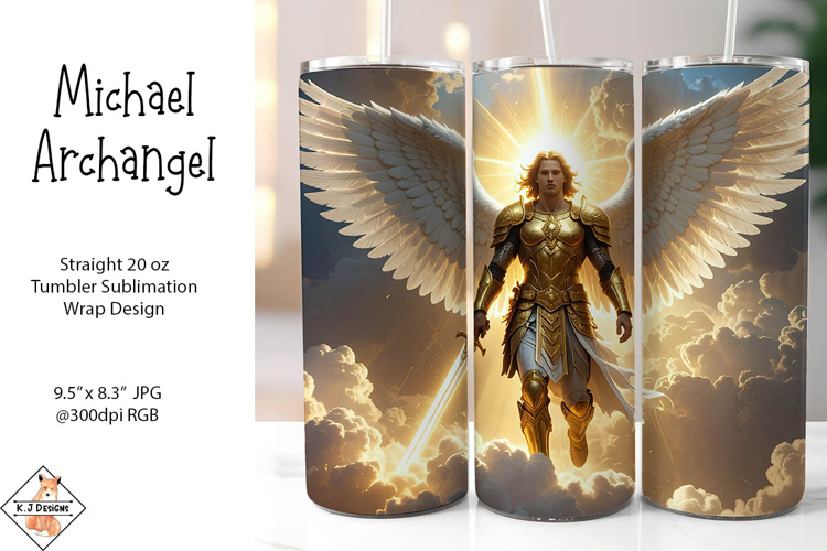 Michael The Archangel Sublimation Tumbler Wrap Design