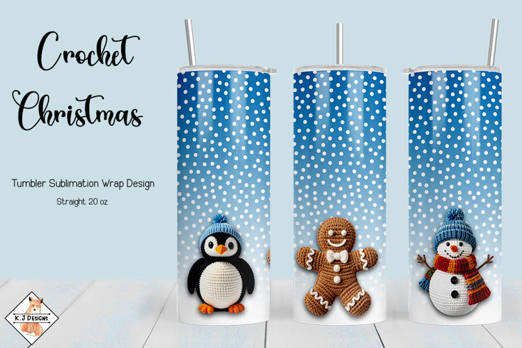 Crochet Christmas Tumbler Sublimation Wrap