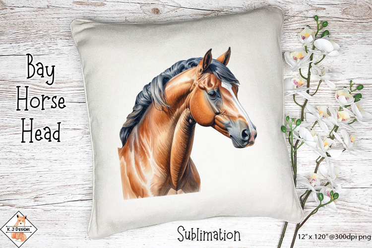 Bay Horse head Sublimation Design