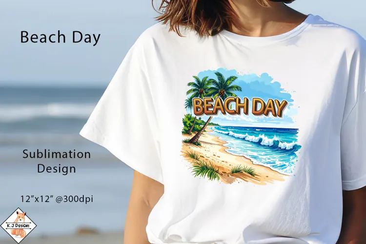 Beach Day Sublimation Design