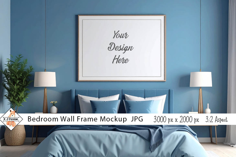Bedroom Wall Frame Mockup Background jpg