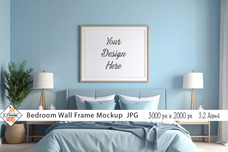 Bedroom Wall Frame Mockup Background jpg