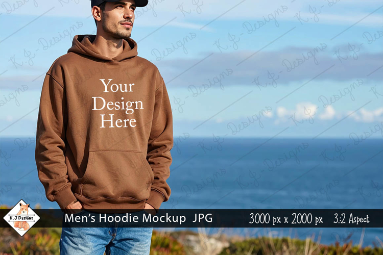Mens Brown Hoodie mockup jpg