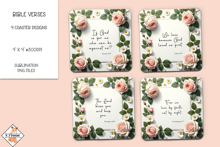 Bible Verse Coaster Sublimation Designs