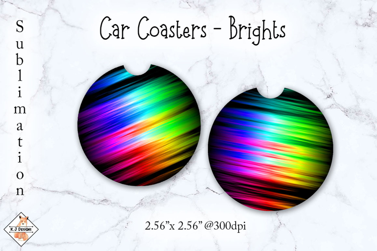 Car Coasters - Brights | Sublimation Designs