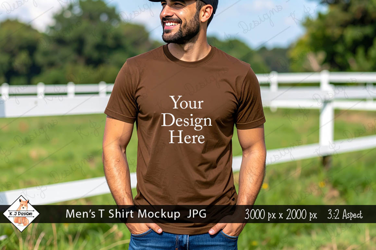 Mens Brown T Shirt mockup jpg