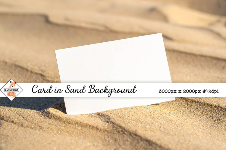 Card In Sand Background jpg | Mockup
