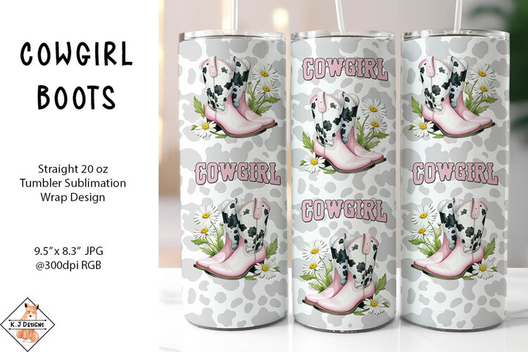 Cowgirl Boots Tumbler Sublimation Wrap example image 1