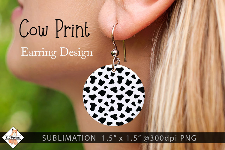Cow Print Earring Sublimation Designs