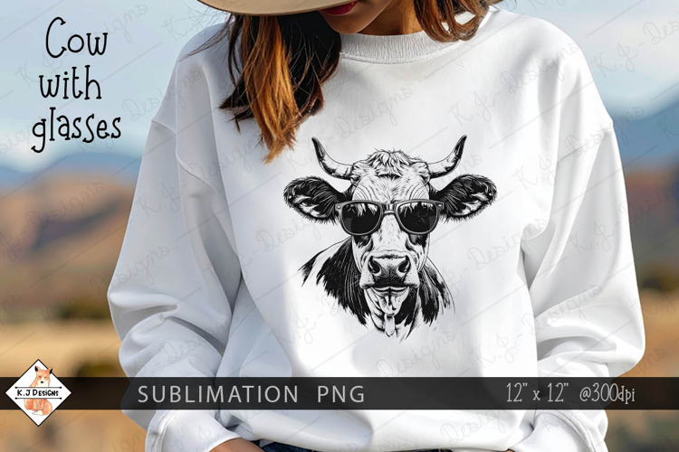 Cow with Glasses Sublimation