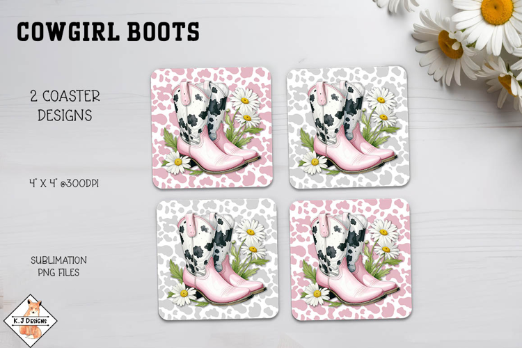 Cowgirl Boots Coaster Sublimation Designs