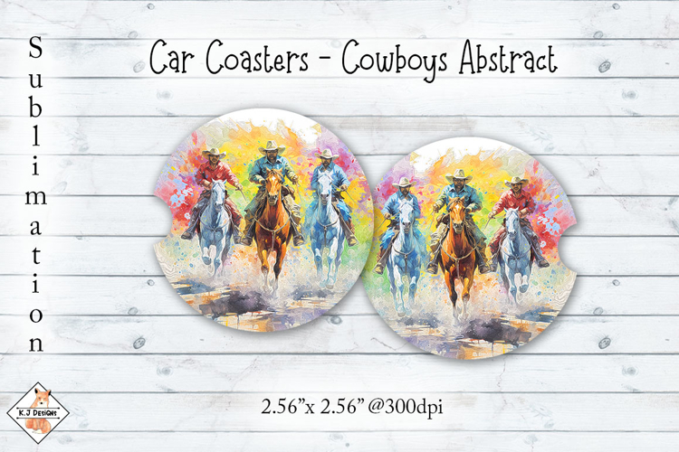 Cowboys Car Coasters | Sublimation Designs