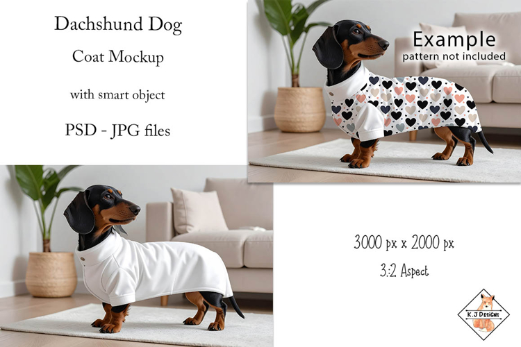 Dachshund Dog Coat Mockup PSD - JPG
