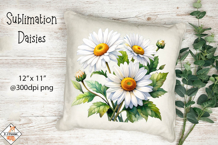 White Daisies Sublimation Design