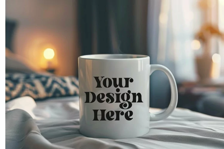 Coffee Mug Mockup Placed On A Garden