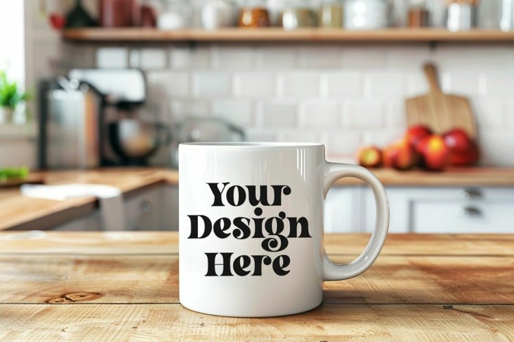 Coffee Mug Mockup Placed On A Bed Kitchen