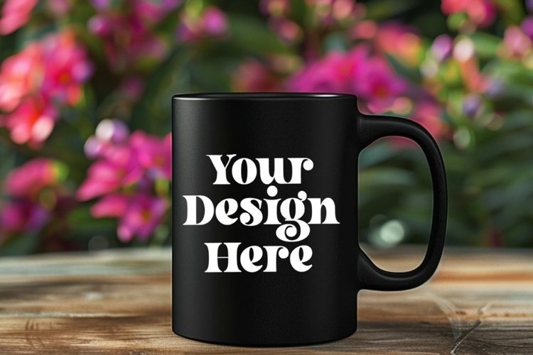 Coffee Mug Mockup Placed On A Garden
