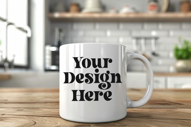 Coffee Mug Mockup Placed On A Bed Kitchen