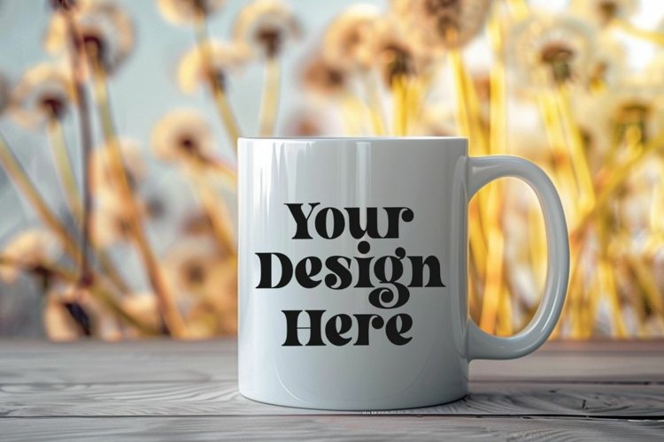 Coffee Mug Mockup Placed On A Garden