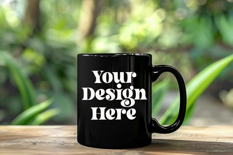 Coffee Mug Mockup Placed On A Garden example image 1