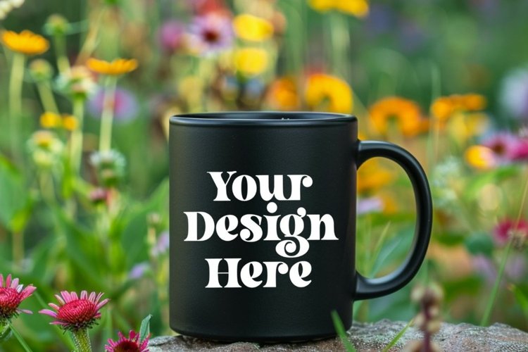 Coffee Mug Mockup Placed On A Garden example image 1