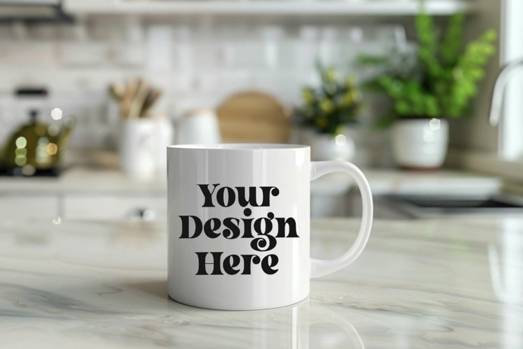 Coffee Mug Mockup Placed On A Bed Kitchen