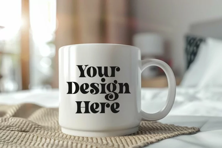Coffee Mug Mockup Placed On A Garden