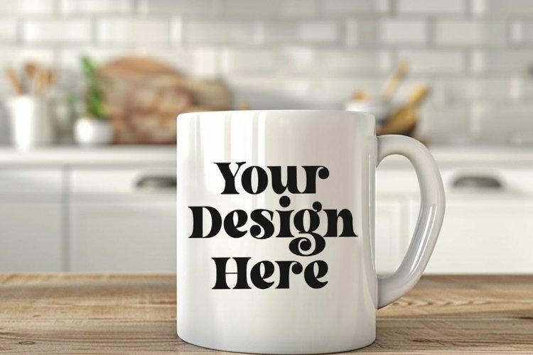 Coffee Mug Mockup Placed On A Bed Kitchen