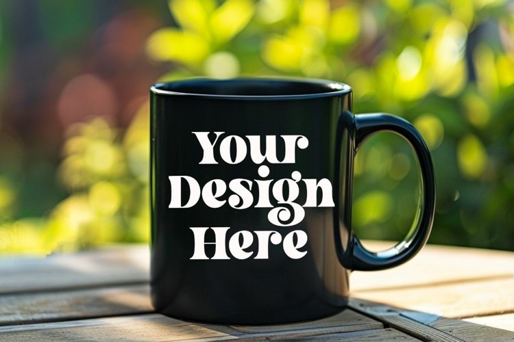 Coffee Mug Mockup Placed On A Garden