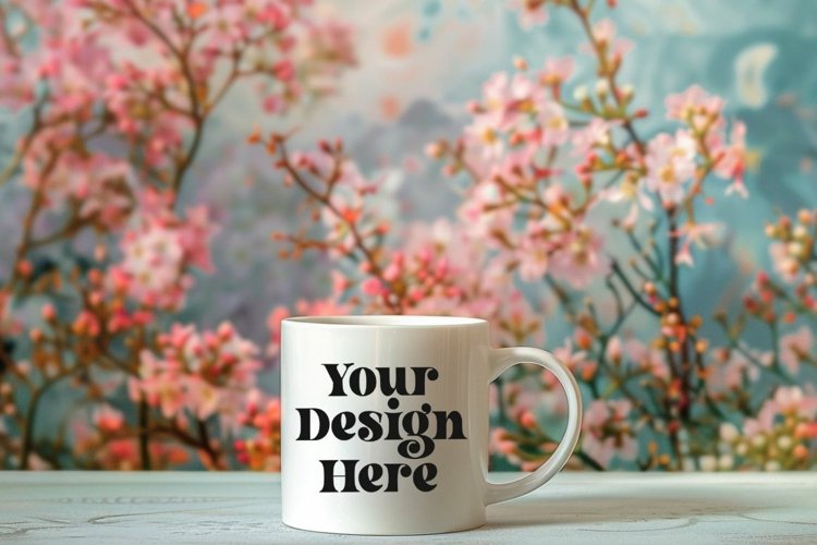Coffee Mug Mockup Placed On A Garden