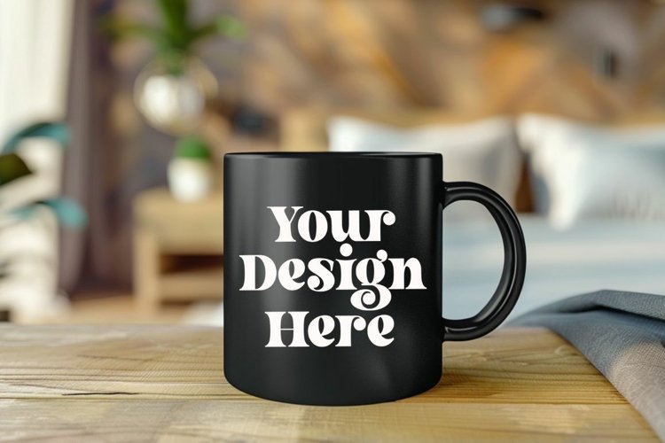 Coffee Mug Mockup Placed On A Bed Kitchen