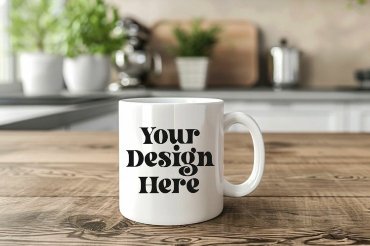 Coffee Mug Mockup Placed On A Bed Kitchen