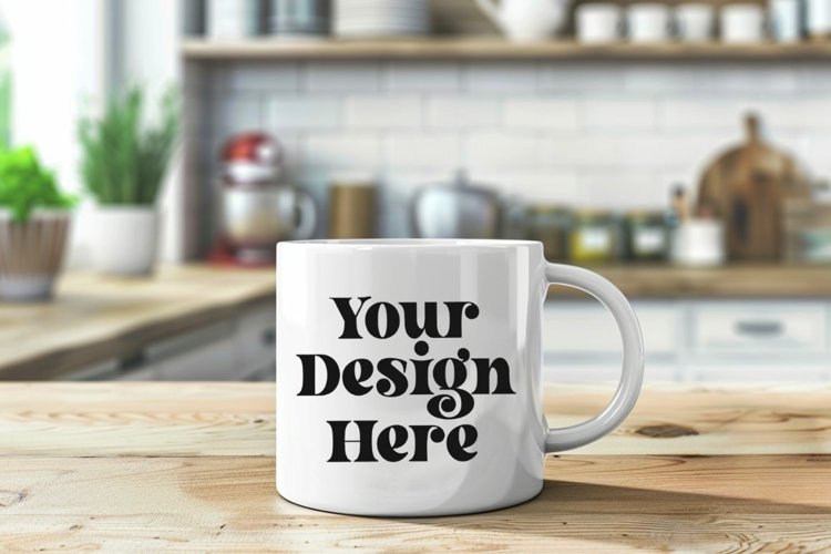 Coffee Mug Mockup Placed On A Bed Kitchen
