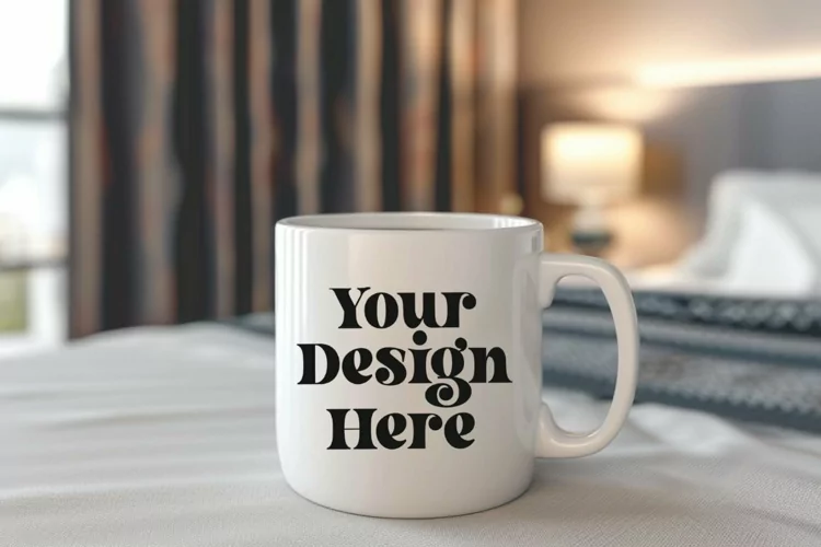 Coffee Mug Mockup Placed On A Garden