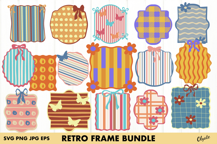 Vintage Border Frame Bundle. EPS, SVG, PNG,JPG