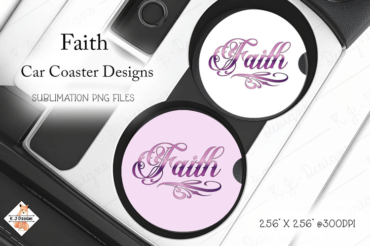 Faith Tattoo Car Coaster Design Sublimation