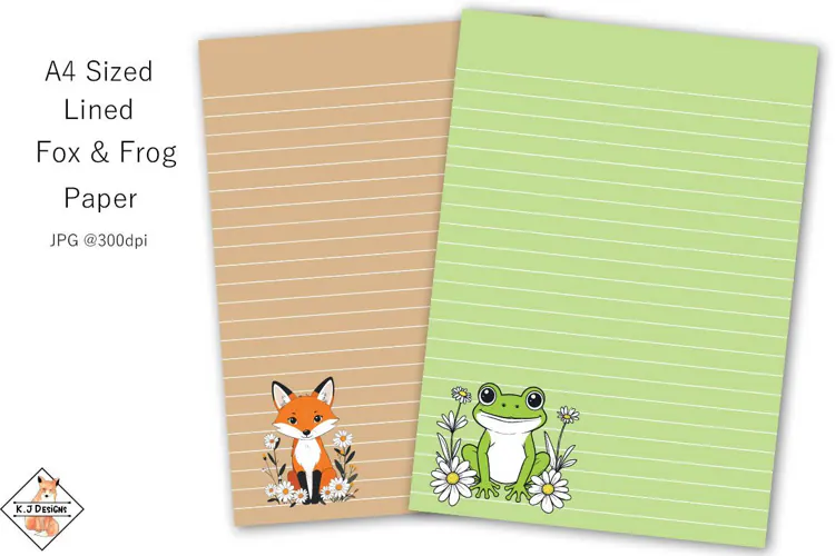 A4 Digital lined Animal Writing Paper | Backgrounds